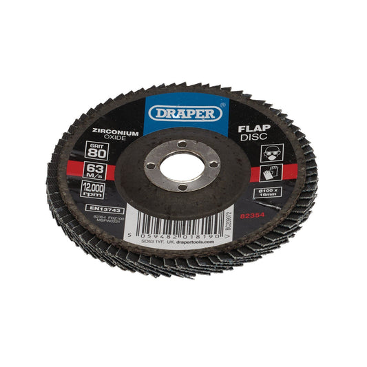 Draper 100mm Flap Disc 80G Zr FDZ100