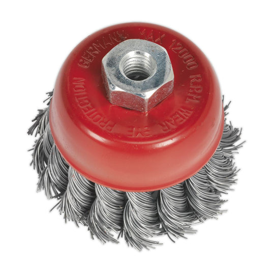 Sealey Twist Knot Wire Cup Brush 65mm M10 x 1.25mm TKCB652