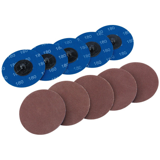 Draper SD3AB 10 x 75mm 180 Grit Aluminium Oxide Sanding Discs - 75618