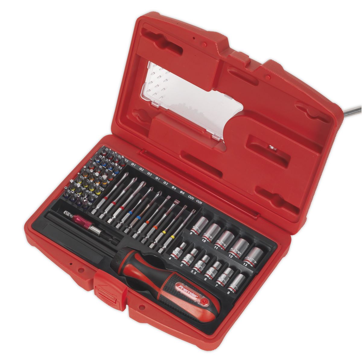 Sealey Fine Tooth Ratchet Screwdriver & Accessory Set 51pc AK64903