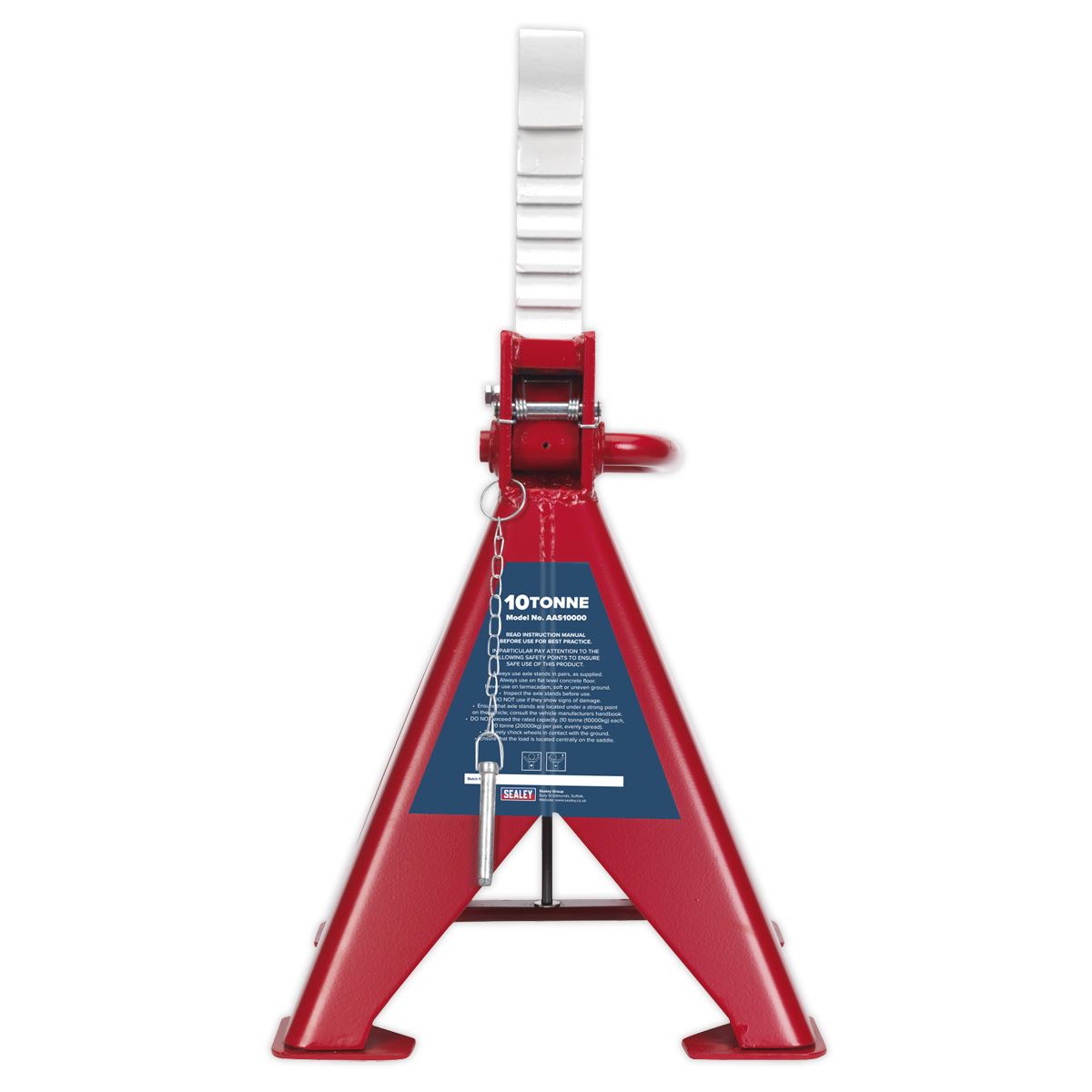 Sealey Axle Stands (Pair) 10t Capacity per Stand Auto Rise Ratchet AAS10000