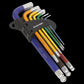 Sealey Ball-End Hex Key Set 9pc Colour-Coded Long Metric AK7190