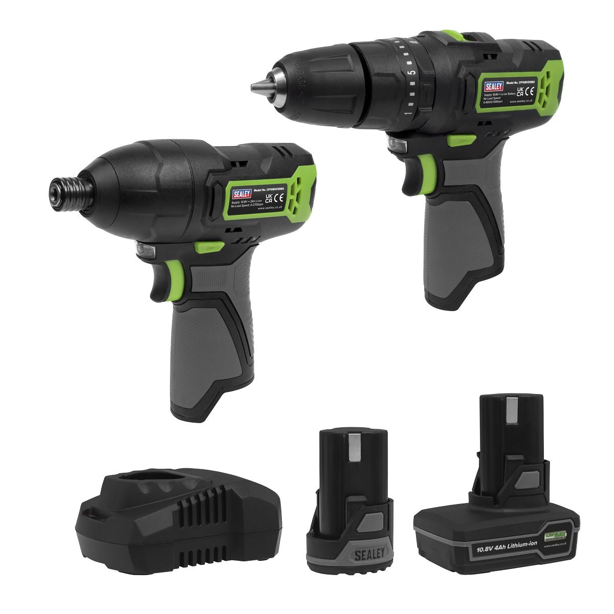 Sealey 2 x 10.8V SV10.8 Series Combi Drill & Impact Driver Kit CP108VCOMBO3