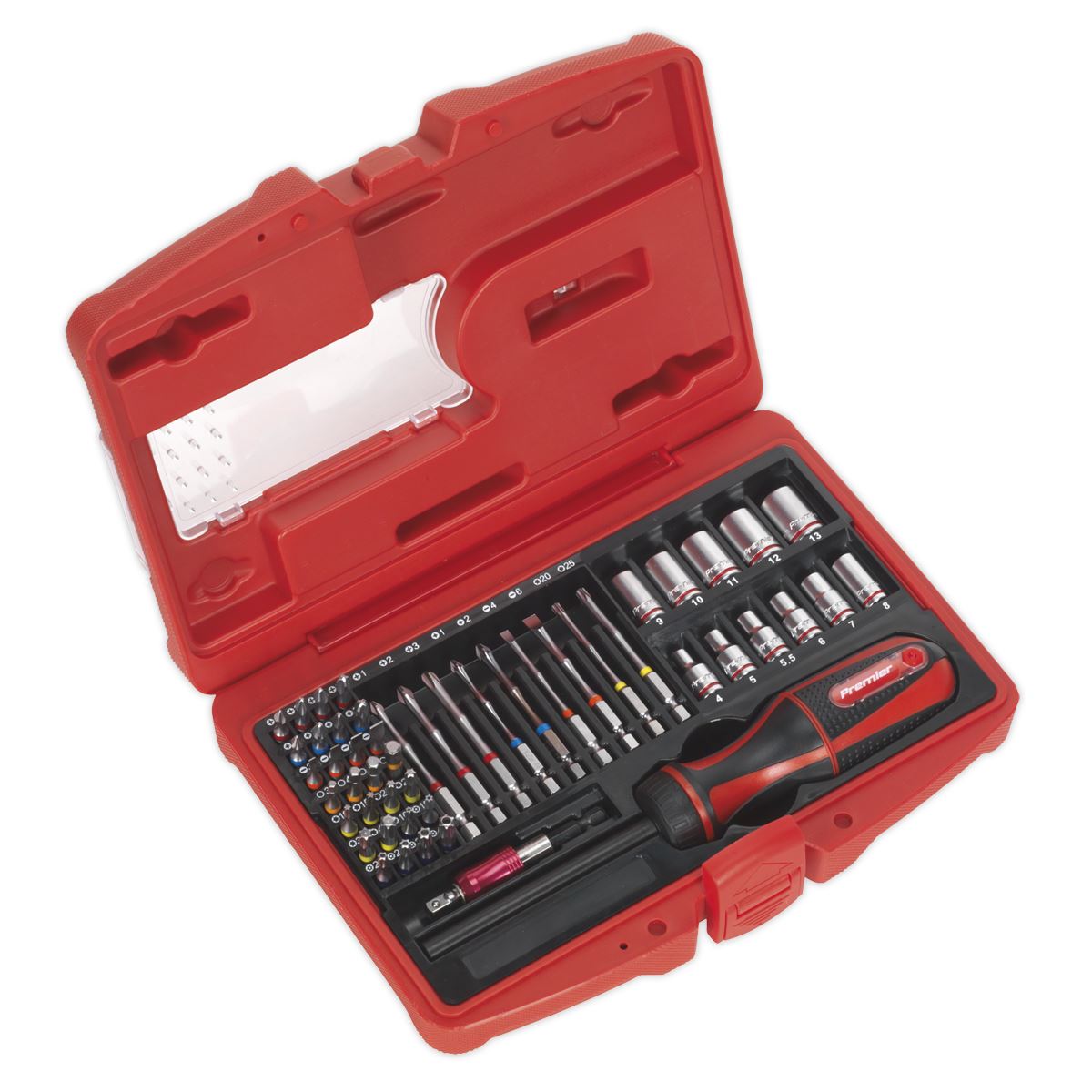 Sealey Fine Tooth Ratchet Screwdriver & Accessory Set 51pc AK64903