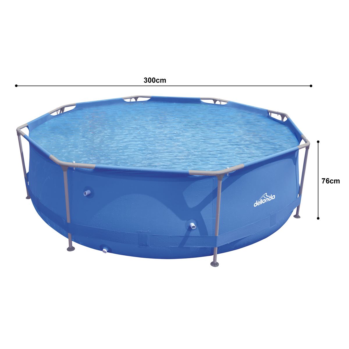 Sealey Dellonda 10ft Steel Frame Swimming Pool Round with Filter Pump, Blue DL19