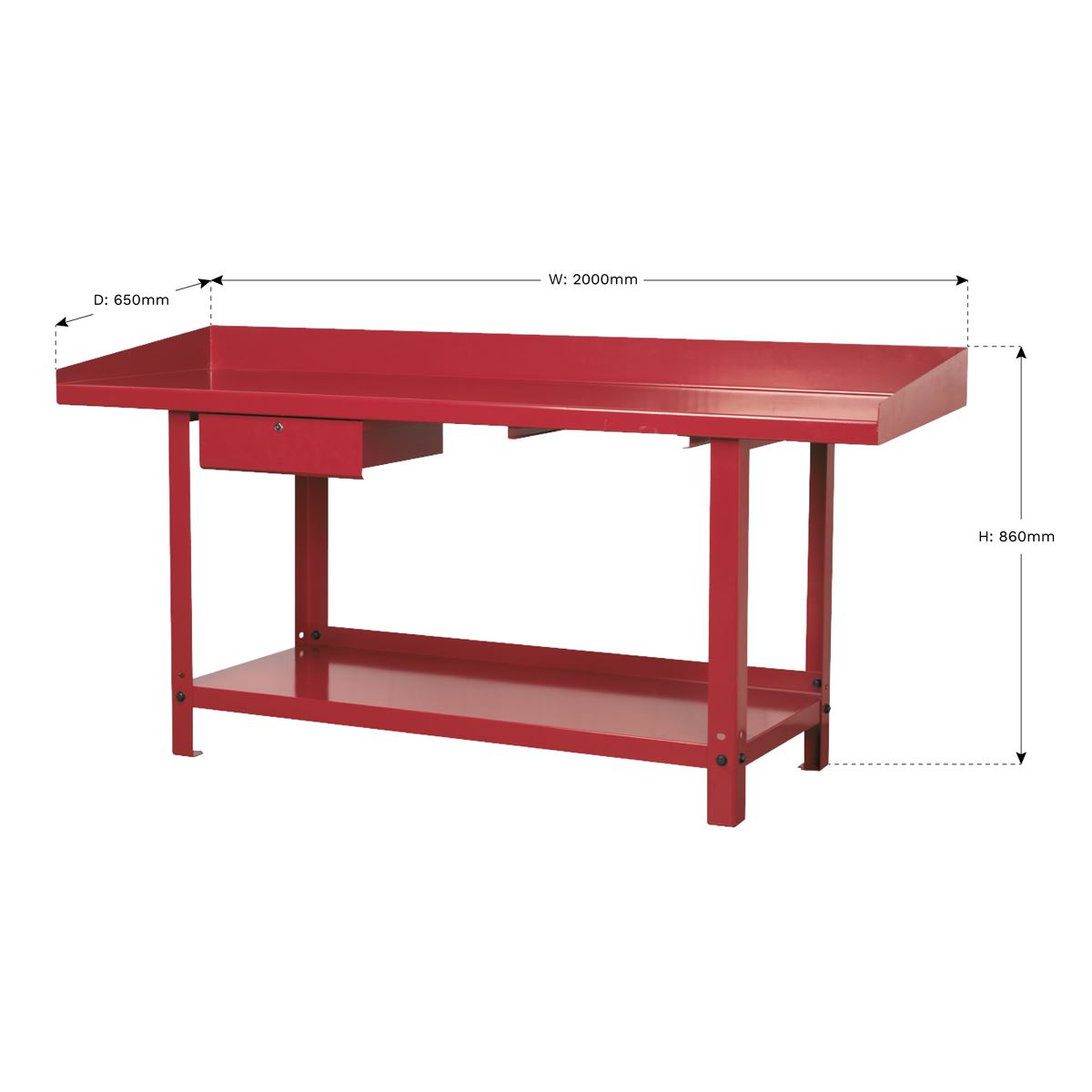 Sealey Workbench Steel 2m with 1 Drawer AP1020