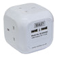 Sealey Extension Cable Cube 1.4m 4 x 230V & 2 x USB Sockets-White EL144USB