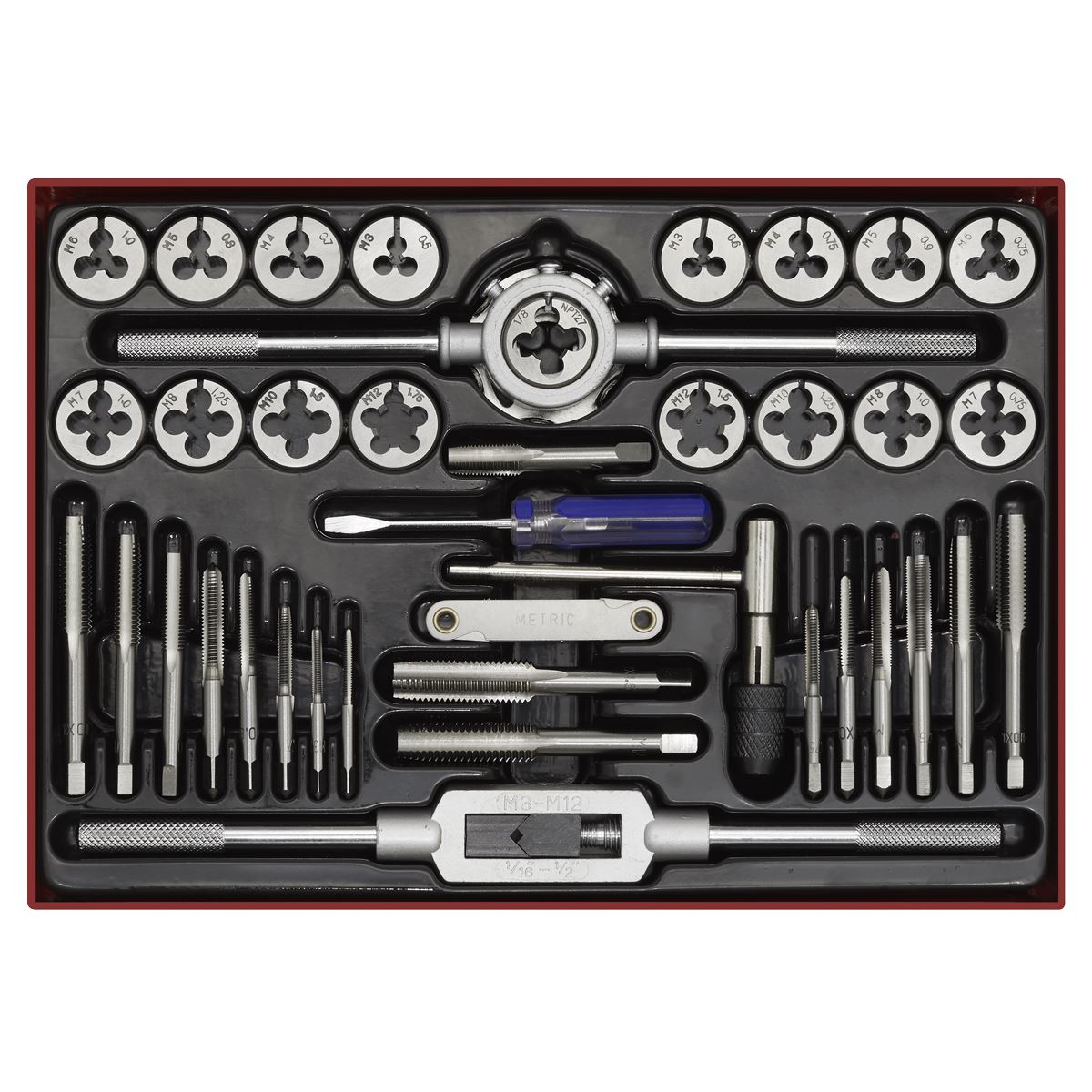 Sealey Tap & Die Set 40pc Split Dies Metric AK3040