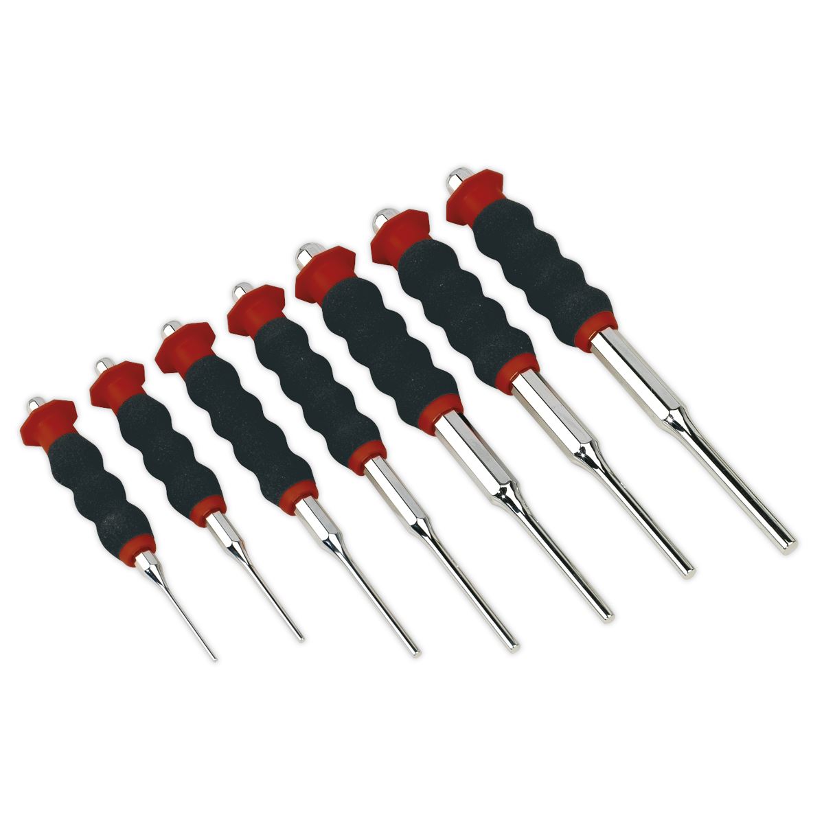 Sealey Sheathed Parallel Pin Punch Set 7pc 2-8mm AK9131