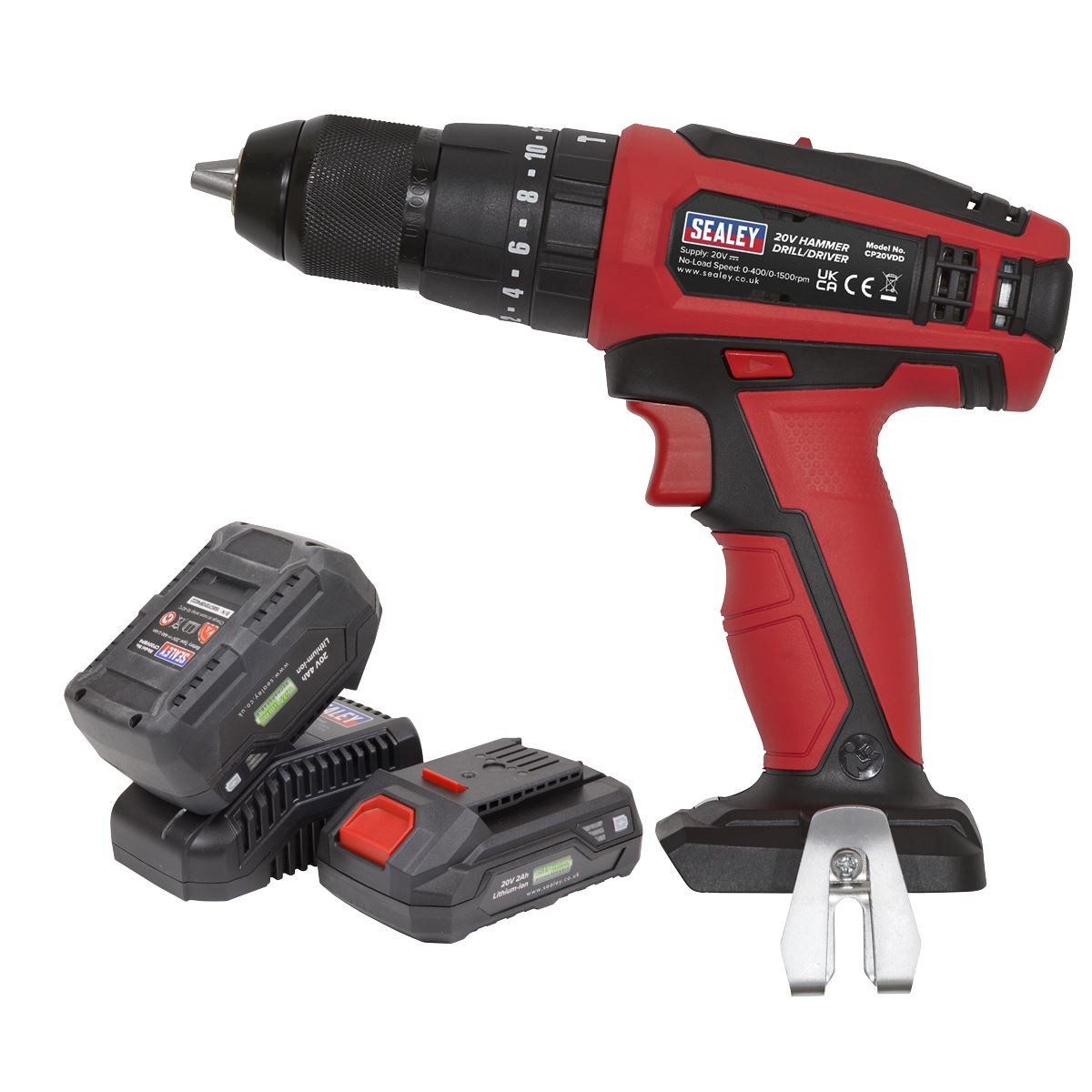 Sealey Hammer Drill/Driver Kit 13mm 20V - 2 Batteries CP20VDDKIT