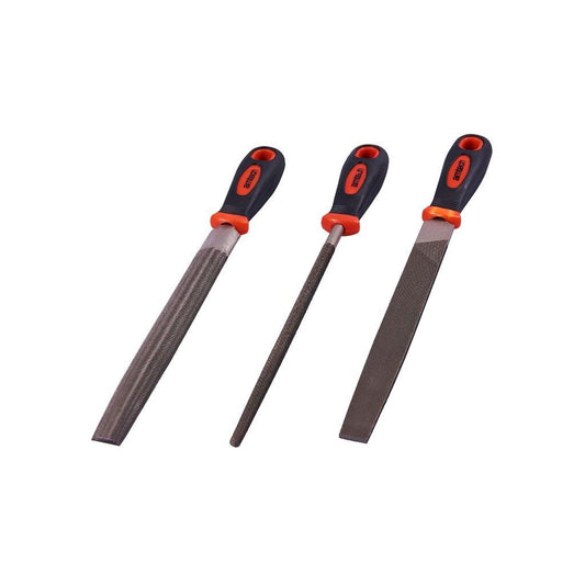 Amtech 3 Piece Engineers Metal File Set Flat & Round & Half Round - E1359