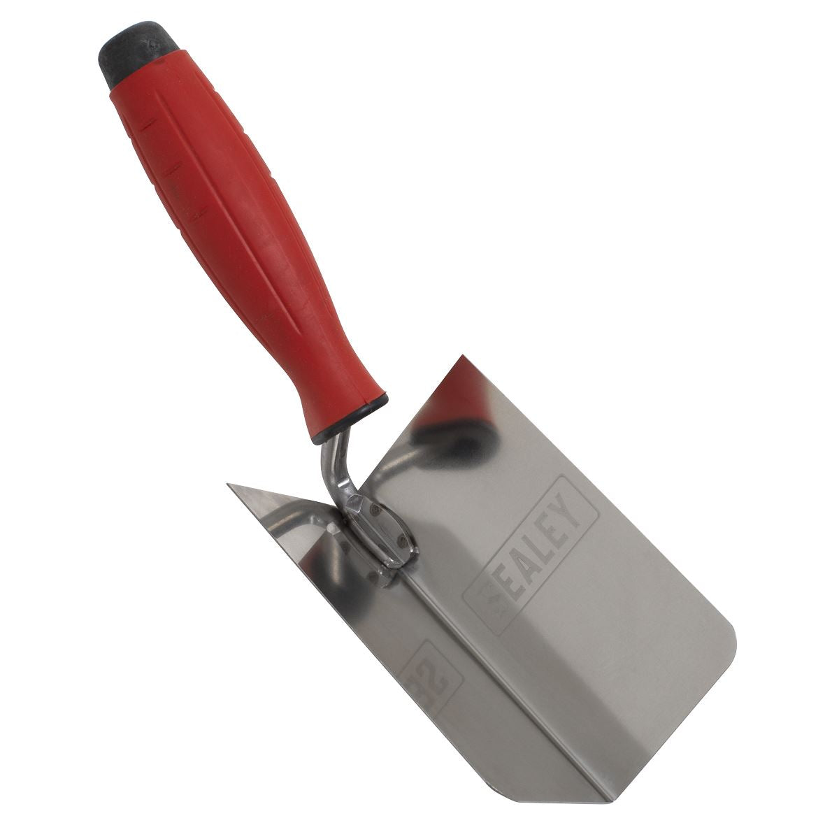 Sealey Stainless Steel Internal Corner Trowel - Rubber Handle - 120 x 60mm T1802