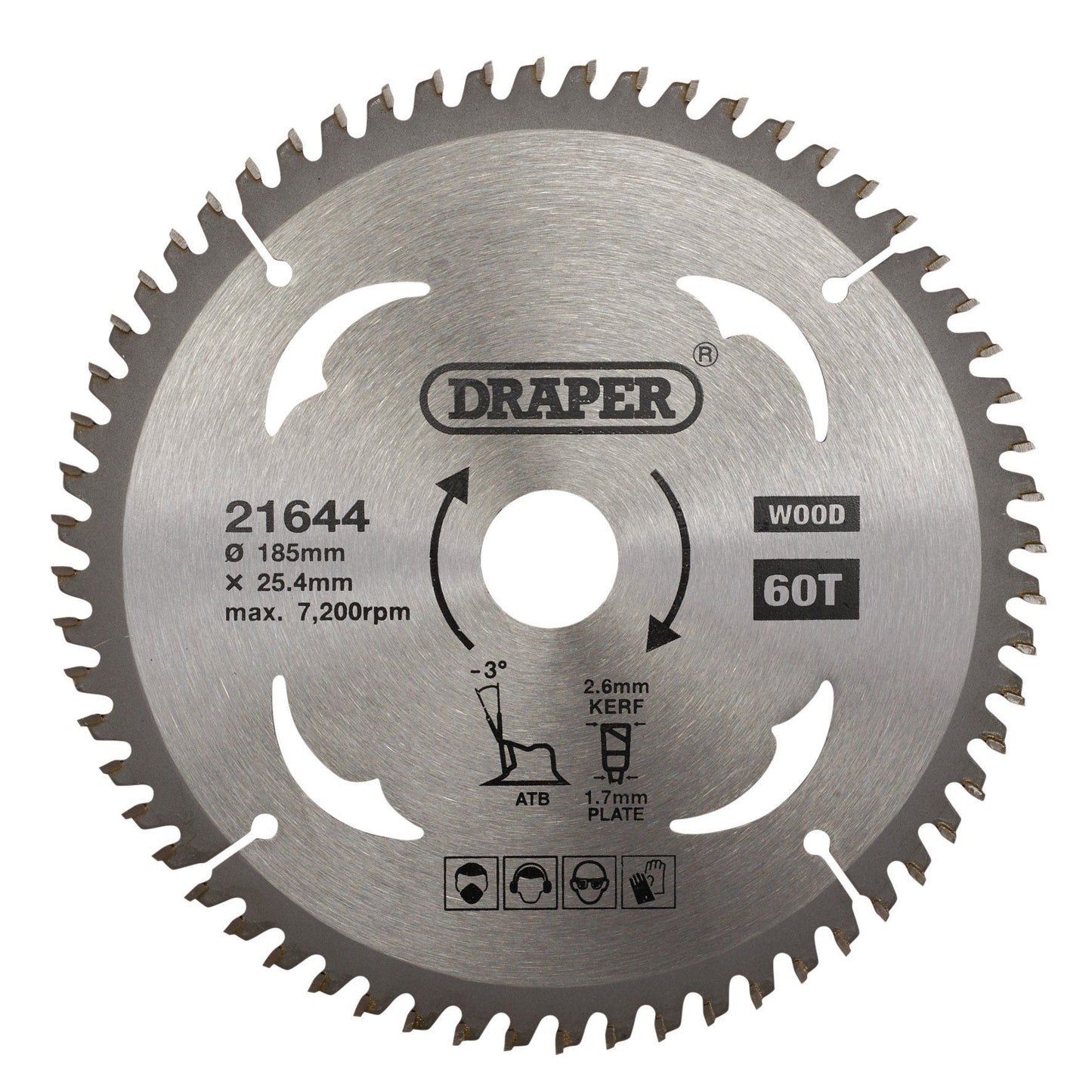 Draper Tct Saw Blade 185mm 60T Lmnte SBW7