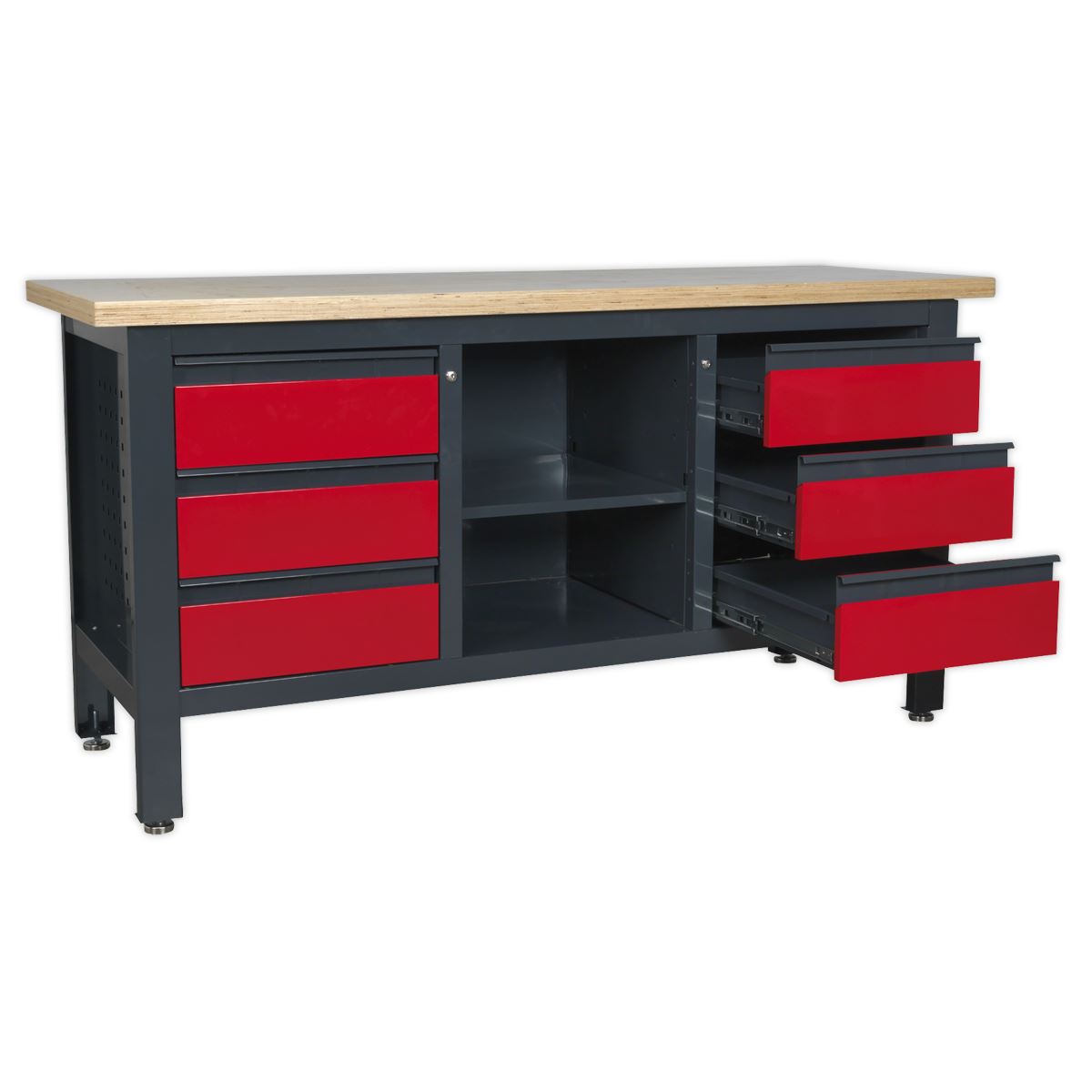 Sealey Workstation with 6 Drawers & Open Storage AP1905D