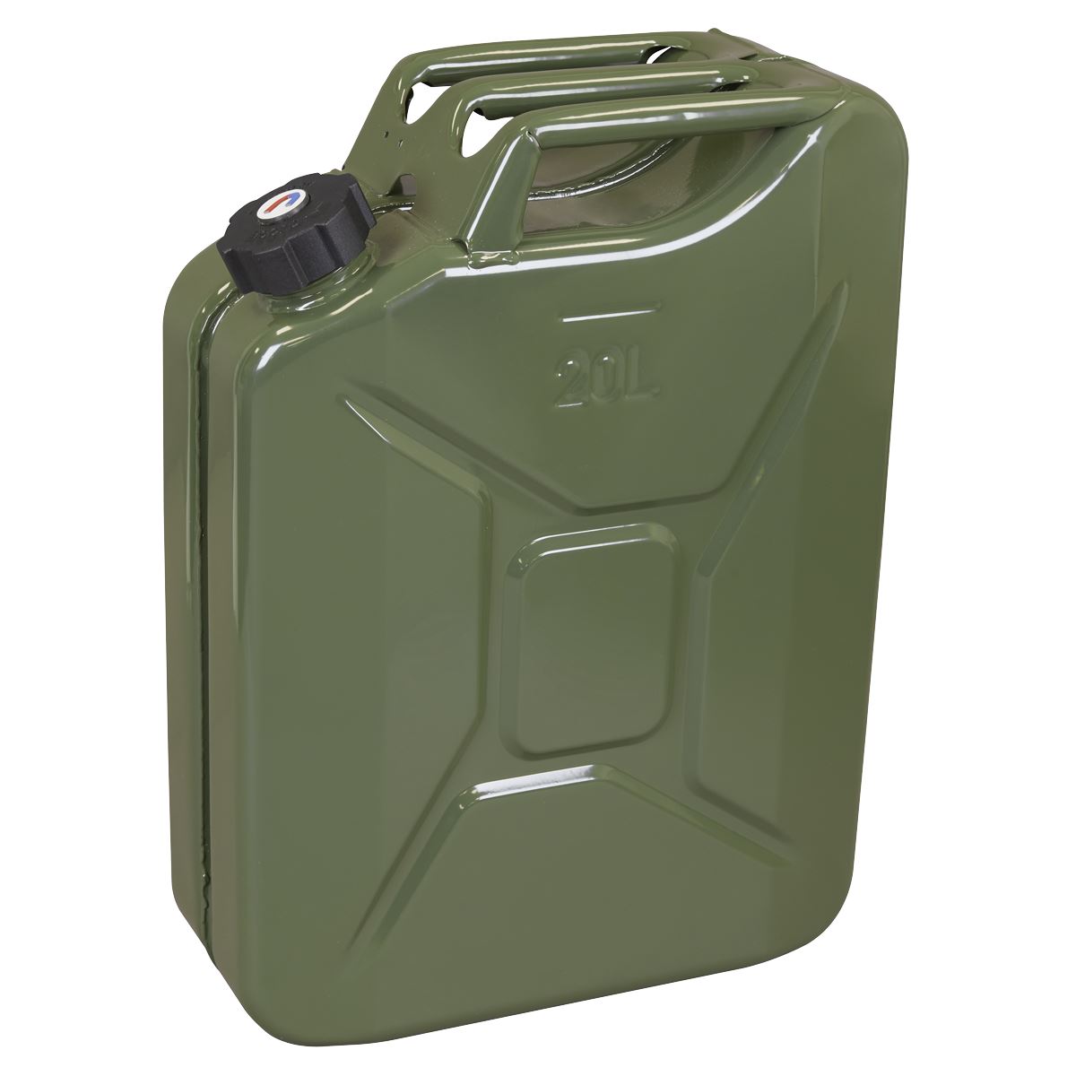 Sealey Screw Cap Metal Jerry Can 20L - Green JC20SCG