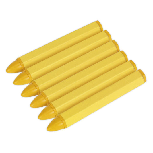 Sealey Tyre Marking Crayon - Yellow Pack of 6 TST14