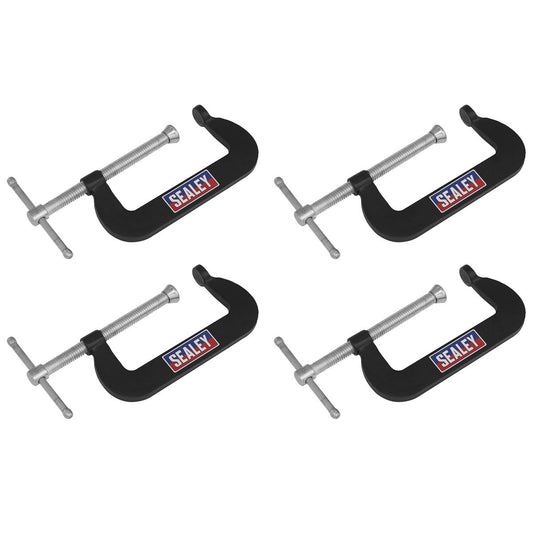 Sealey Junior C-Clamp 4pc Set - 76mm x 35mm GCC02