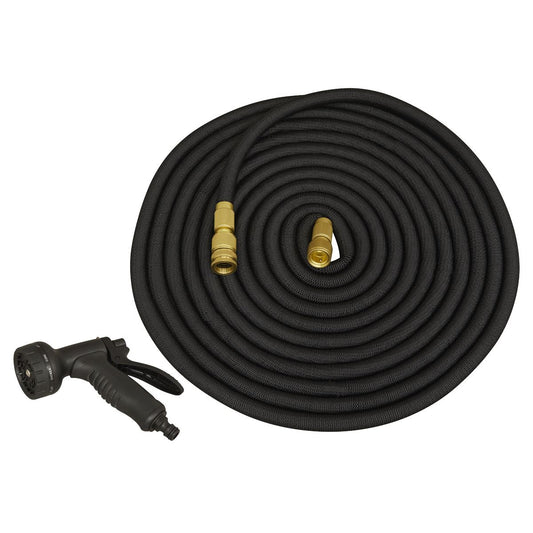 Sealey 17mm Expandable Garden Hose Black 15m Premium GH15E