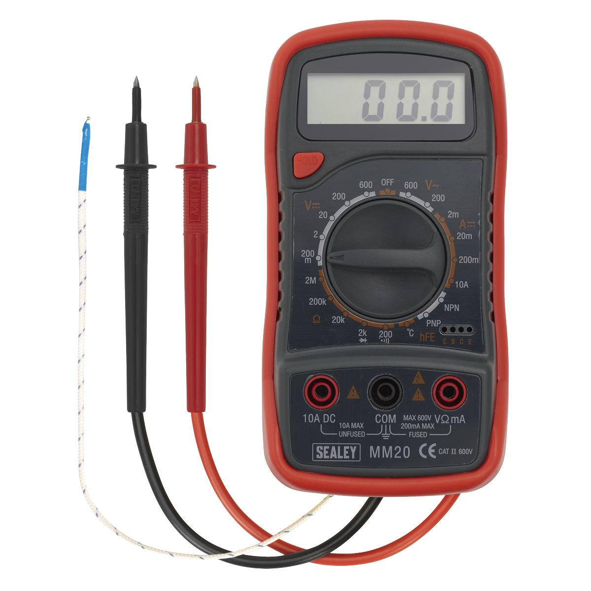 Sealey Digital Multimeter 8-Function with Thermocouple MM20