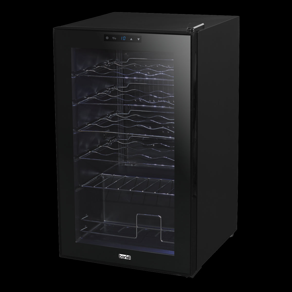 Baridi 24 Bottle Wine Cooler Fridge, Digital Touch Screen Controls, Black