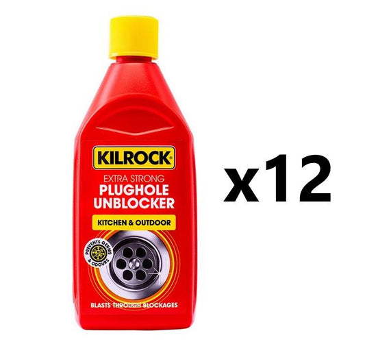 Kilrock 12x Plughole Unblocker Kitchen 500ml