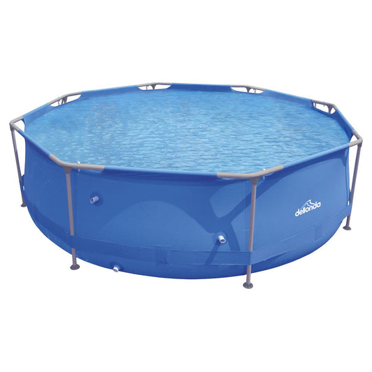 Sealey Dellonda 10ft Steel Frame Swimming Pool Round with Filter Pump, Blue DL19