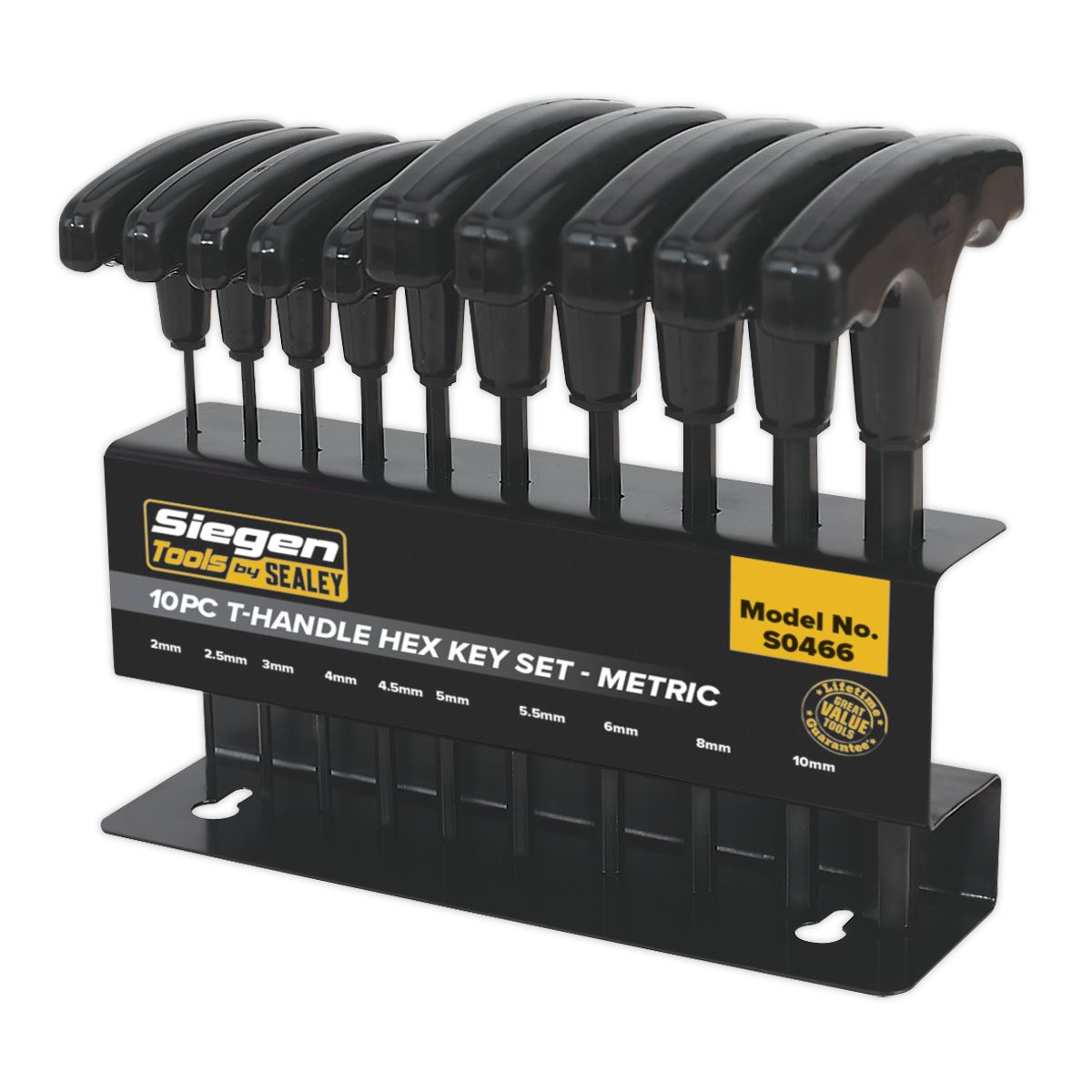 Sealey Hex Key Set 10pc T-Handle - Metric S0466