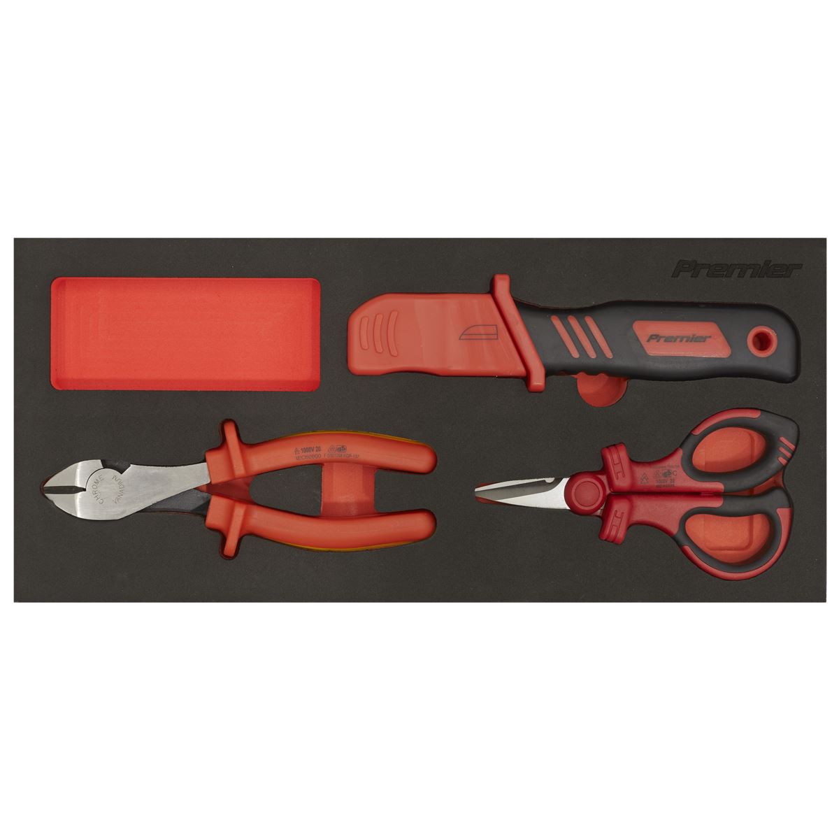 Sealey Insulated Cutting Set 3pc with Tool Tray - VDE Approved TBTE09