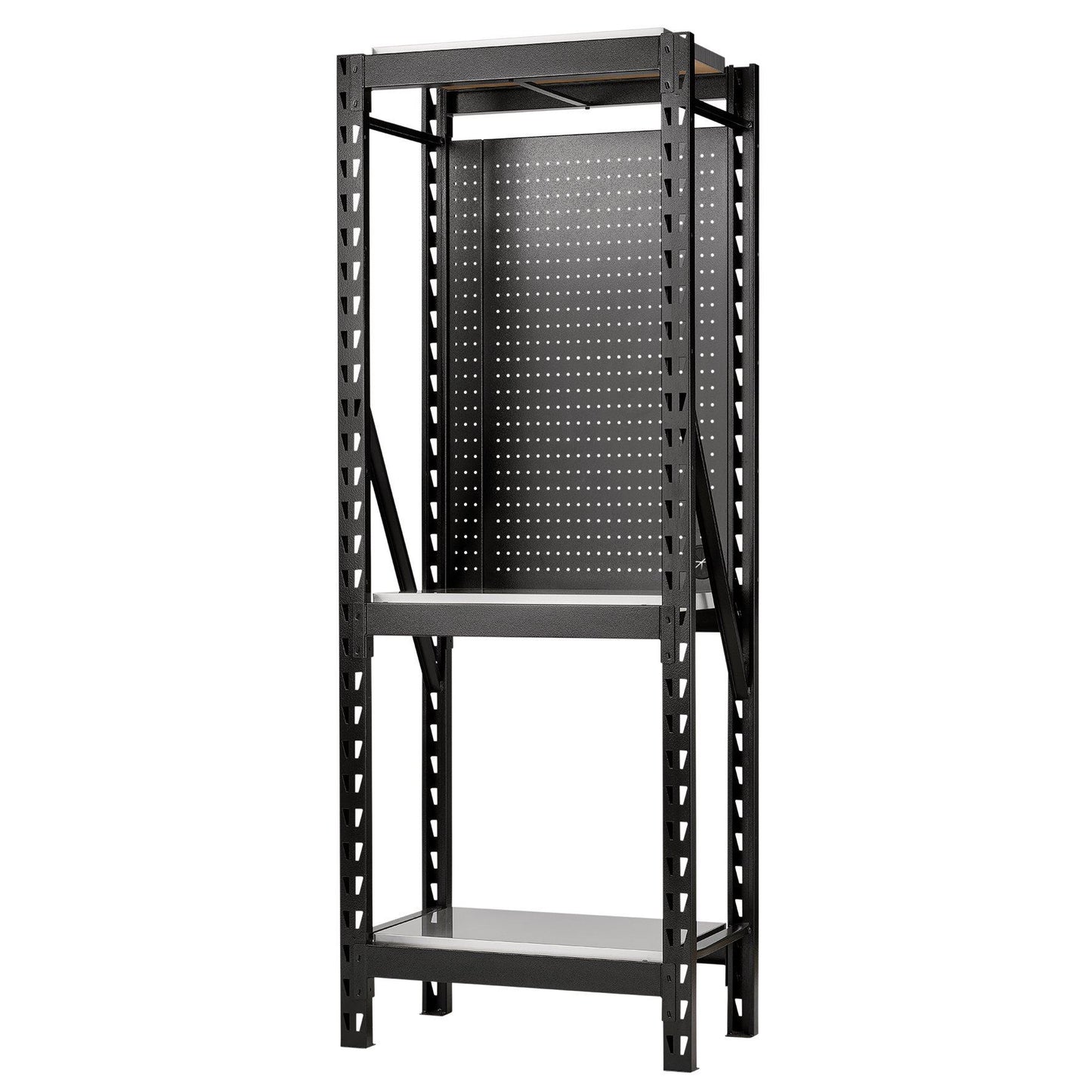 Draper BUNKER 17 Piece Modular 3 Tier Racking, Stainless Steel Shelving & Pegboards, 750mm