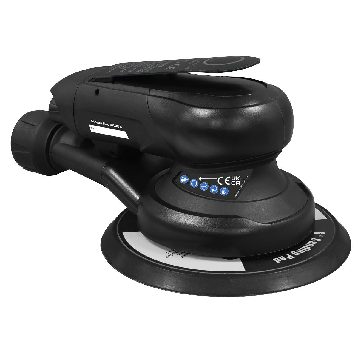 Sealey Premier Air Palm Orbital Sander 6" 150mm Dust-Free SA803