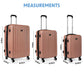 Dellonda 3-Piece Lightweight ABS Luggage Set with Integrated TSA Approved Combination Lock - Rose Gold - DL125 DL125