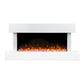 Baridi 46" Wall Mounting 1000W/2000W Electric Fireplace with LED Flame Effects, Side Glass Decoration and Pebble Accessories, White DH113