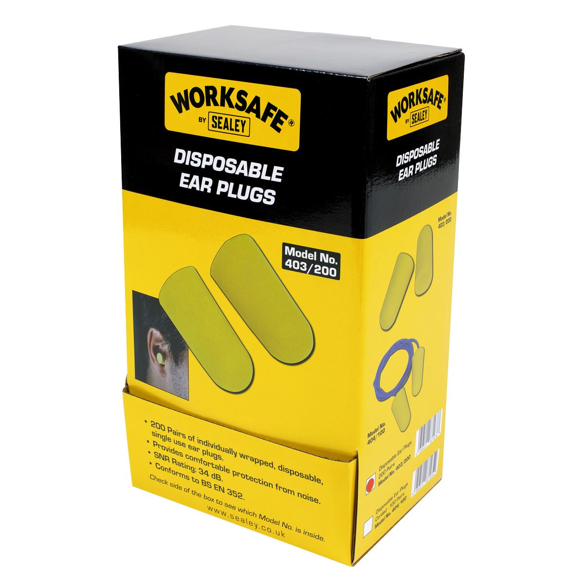 Sealey Ear Plugs Disposable - 200 Pairs 403/200