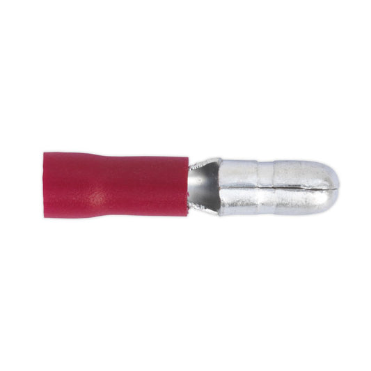 Sealey Bullet Terminal 4mm Male Red Pack of 100 RT11