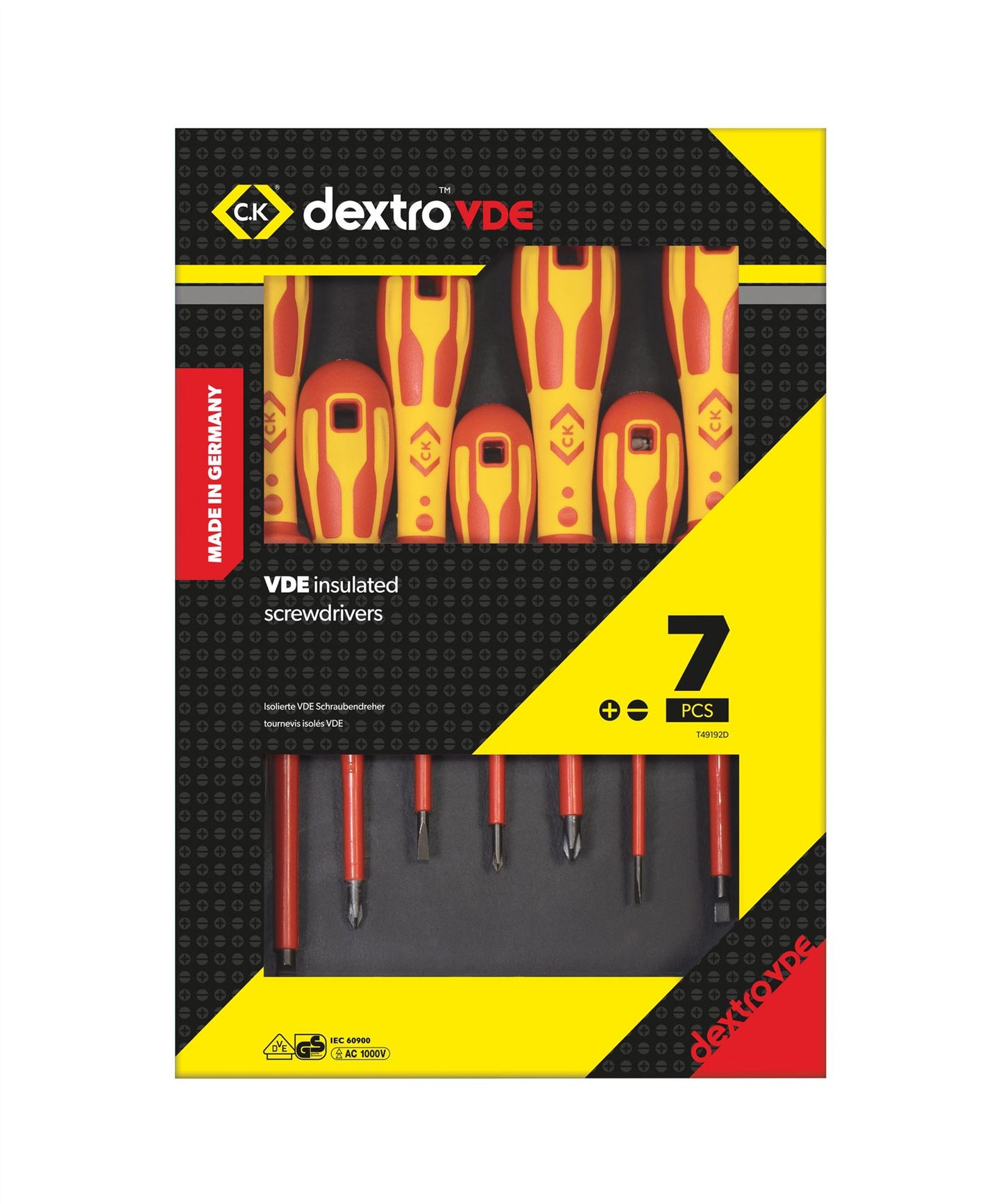 CK Tools DextroVDE Screwdriver Set of 7 PH/SL T49192D