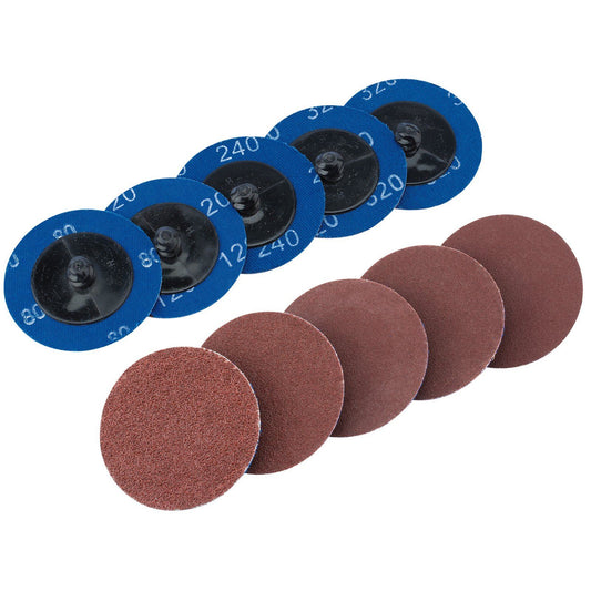 Draper 75615 Ten 50mm Assorted Aluminium Oxide Sanding Discs