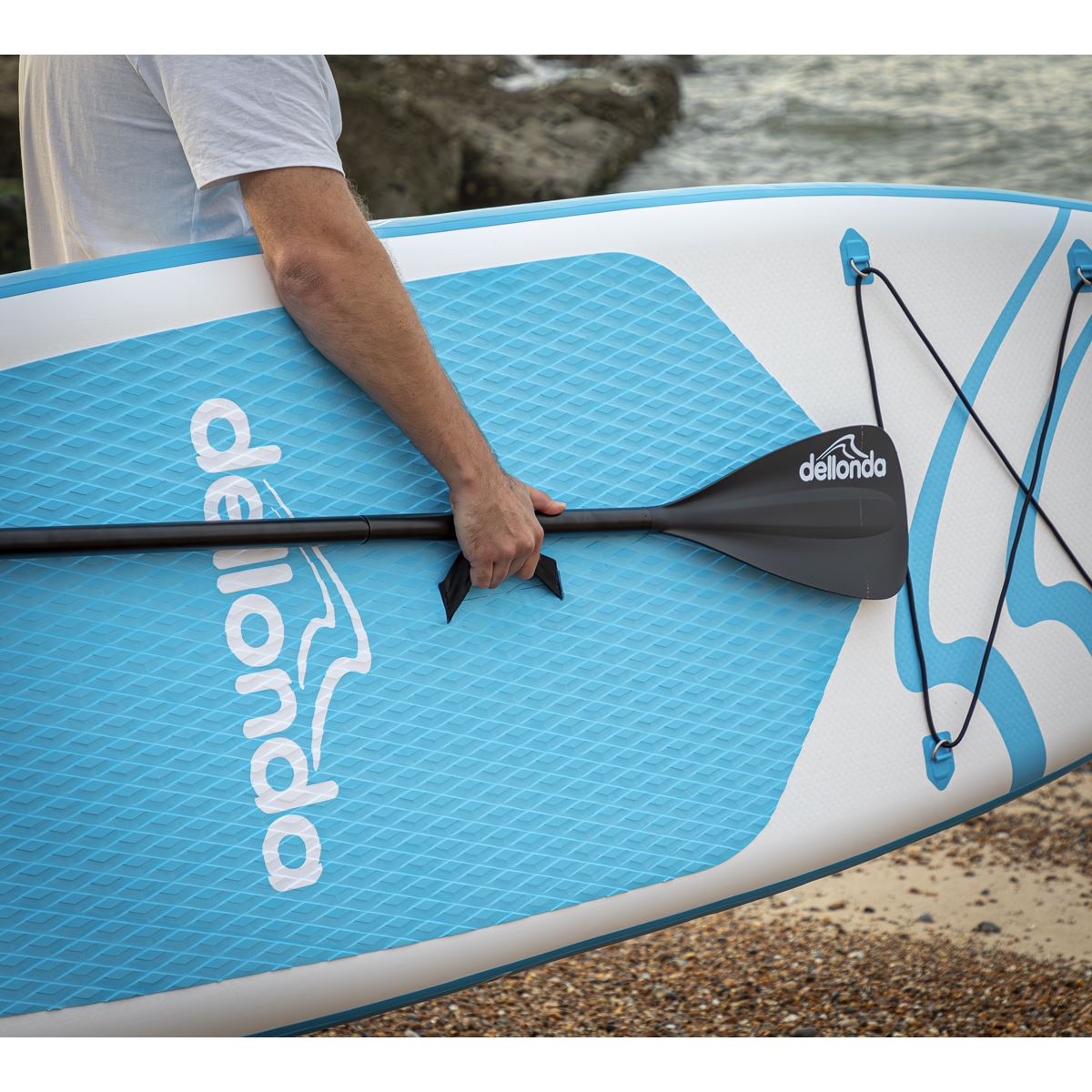 Dellonda Inflatable Stand Up Paddle Board 10'6" - Blue/White DL152