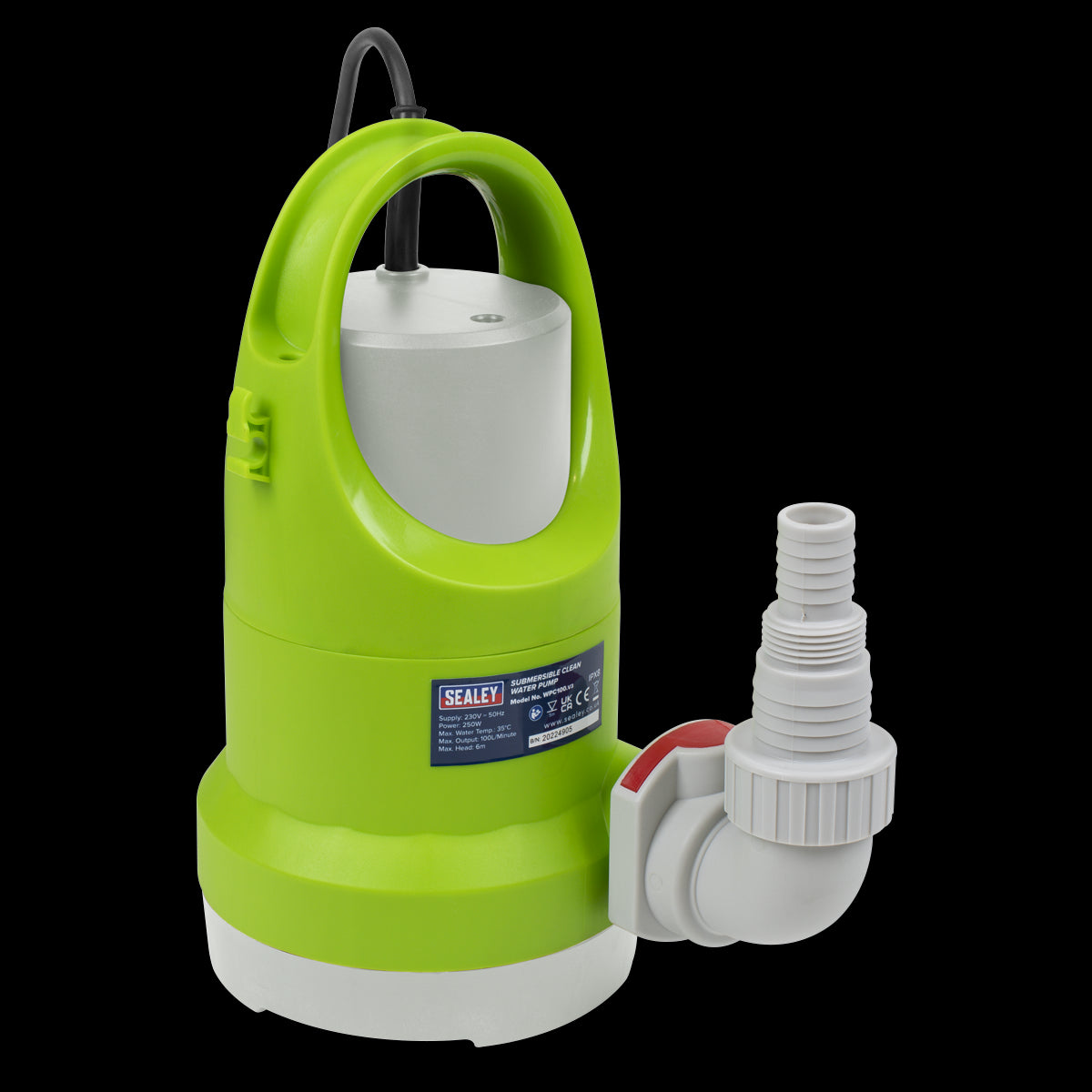 Sealey Submersible Clean Water Pump 100L/min 230V WPC100