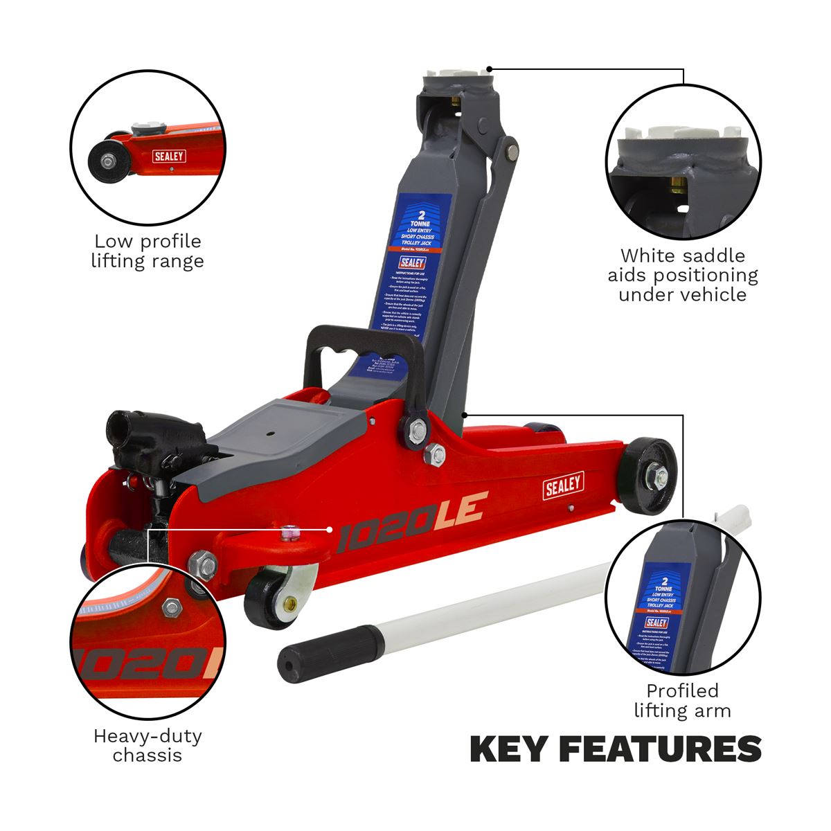 Sealey Trolley Jack 2 tonne Low Entry 1020LE