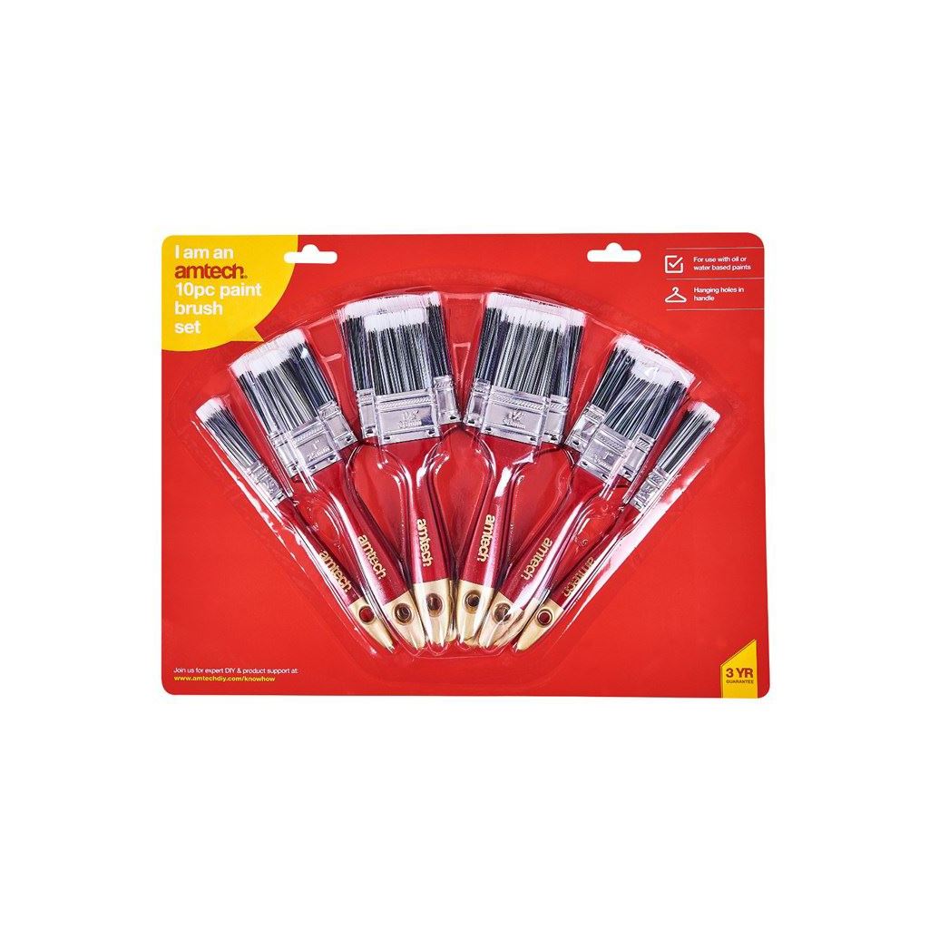 Amtech 10 Piece Paint Brush Set - S3940