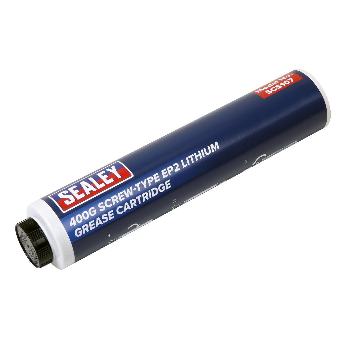 Sealey Screw-Type EP2 Lithium Grease Cartridge 400g SCS107