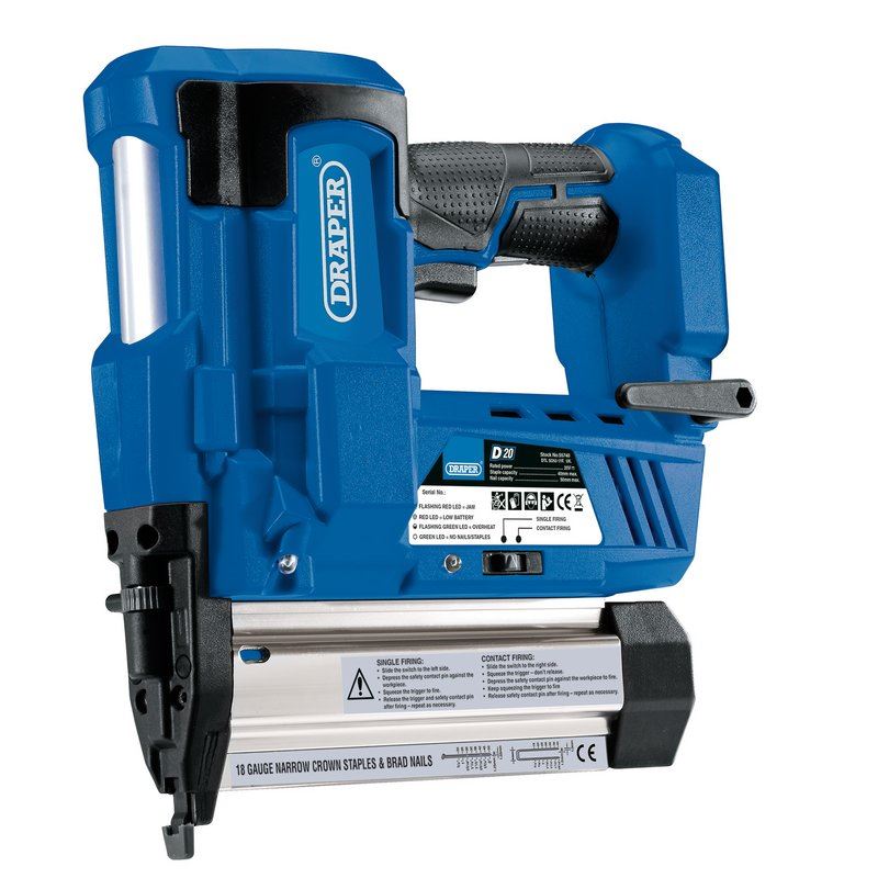 Draper 55740 D20 20V Cordless Nailer/Stapler Body - D20NS