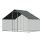 Dellonda 3x2x2m Walk-In Chicken Run, Galvanized Steel, Roof Cover, PVC Coated Chicken Wire DG278