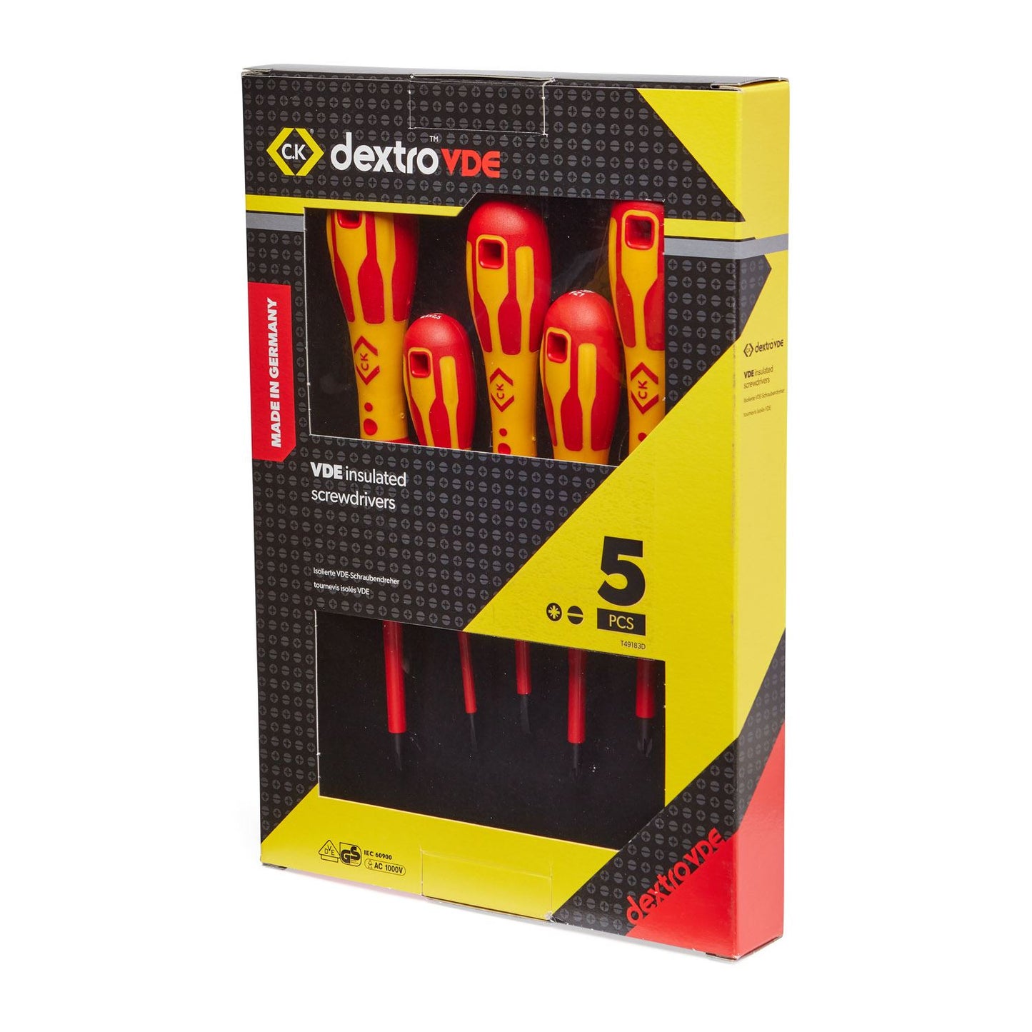 CK Tools DextroVDE Screwdriver Set of 5 PZ/SL T49183D