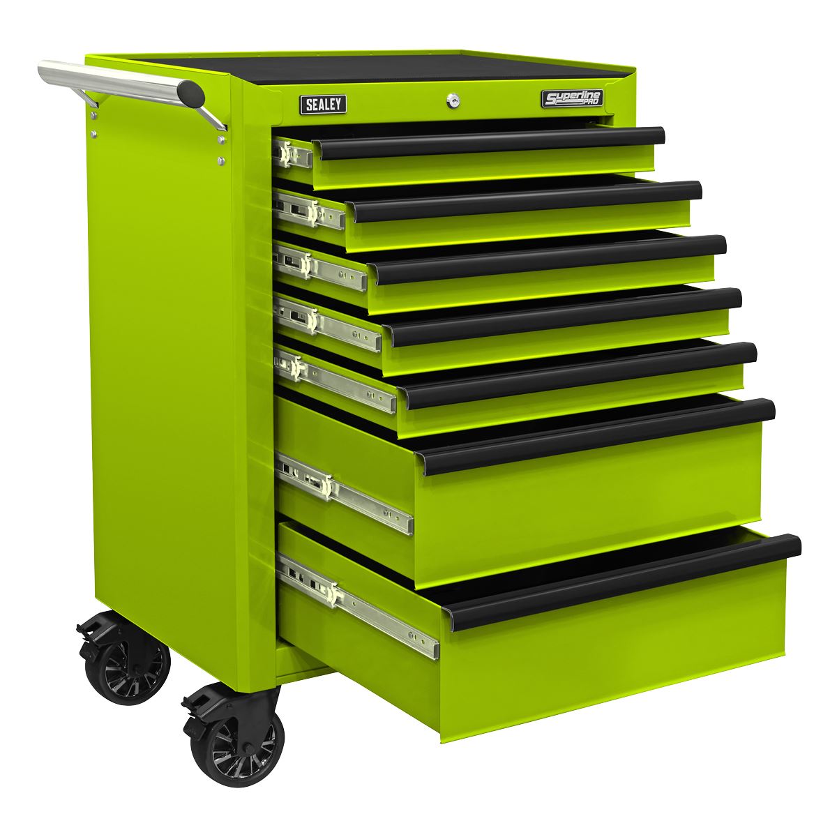 Sealey Superline Pro Rollcab 7 Drawer with Ball-Bearing Slides - Green/Black AP26479THV