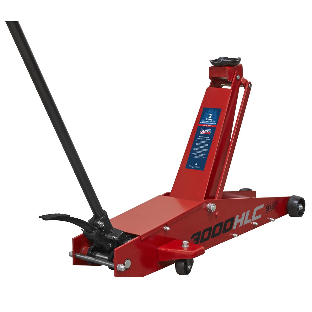 Sealey Trolley Jack 3 tonne Long Reach High Lift Commercial 3000HLC