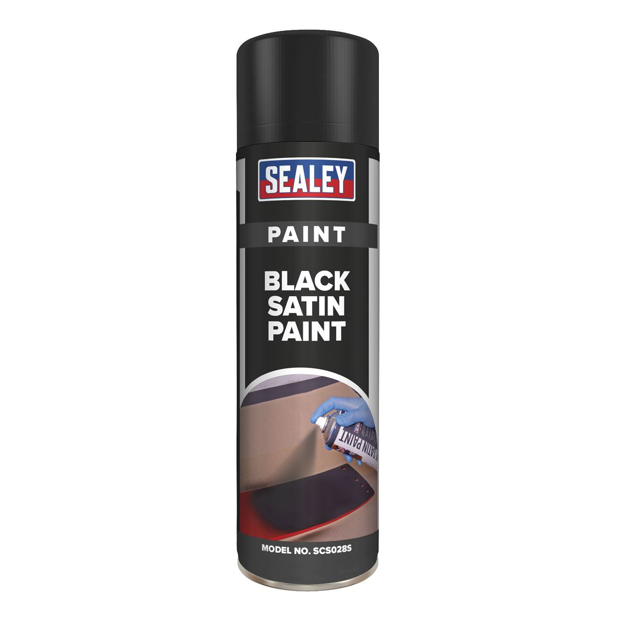 Sealey Black Satin Paint 500ml Single SCS028S