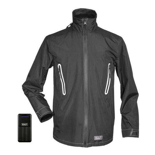 Sealey 5V Heated Rain Jacket - Medium With Power Bank HJ02KIT