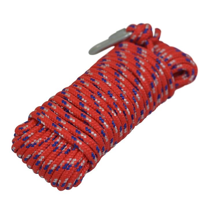 Amtech 15m x 6mm braided rope with carabiners - S3245