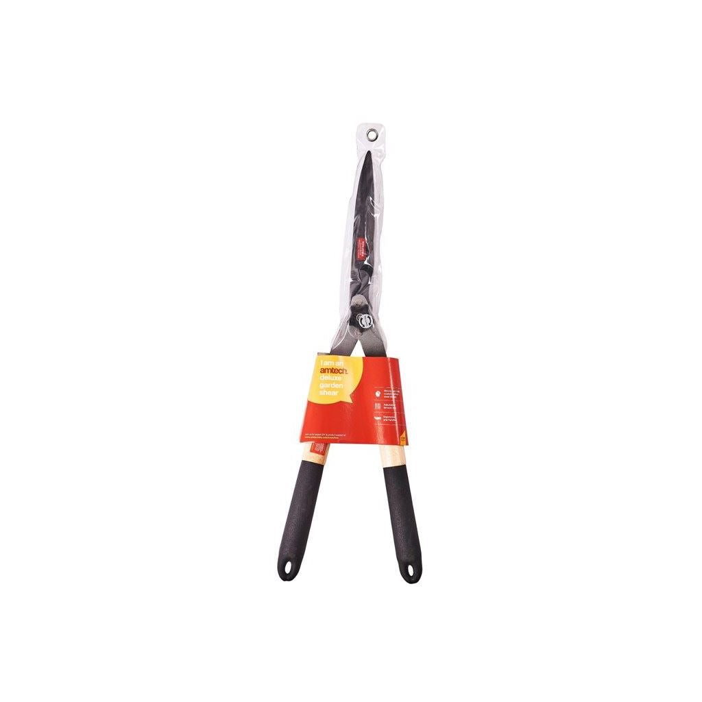 Amtech Deluxe Garden Shears Sheers Wooden Handle Gardening Trim Hedge Grass Edge - U0750